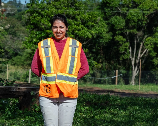 FLS team member working on site